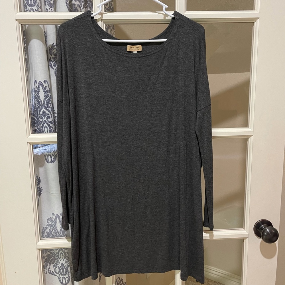 Gray long sleeve Piko dress
